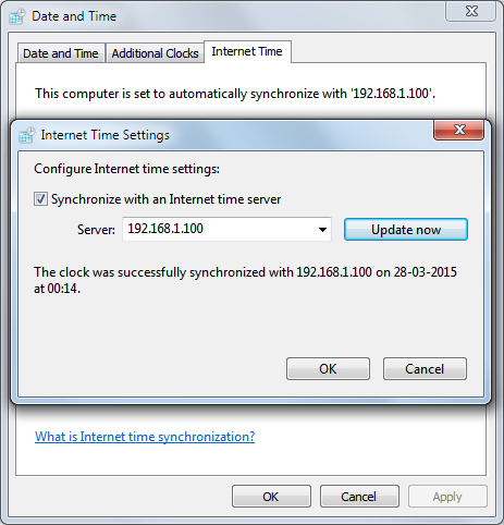 Configuración del servidor NTP en Microsoft Windows 7