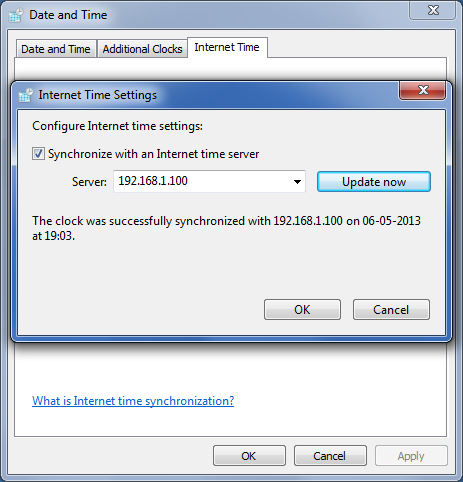 Configuración del servidor NTP en Microsoft Windows 7
