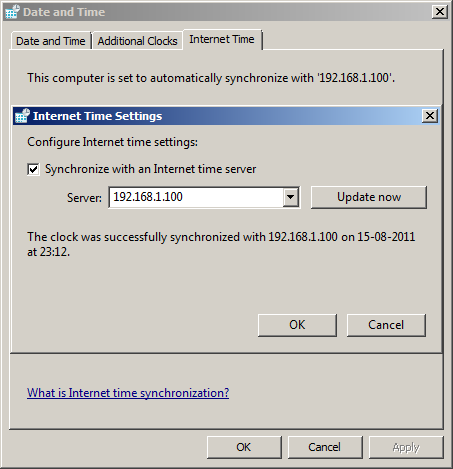 Configuração do servidor NTP no Microsoft Windows 7