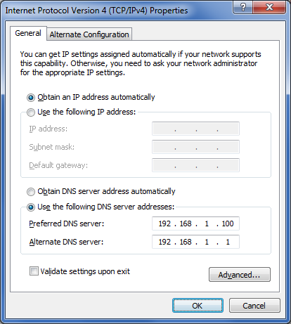 Configuração do servidor DNS no Microsoft Windows 7
